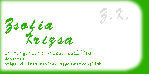 zsofia krizsa business card